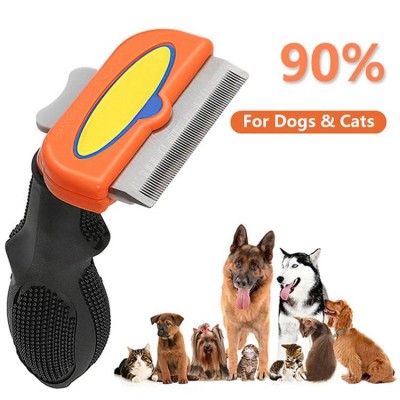 Stainless Steel Pet Double Sided Massage Comb Tool Cat Flea Fur Removal Brush Trimmer Kit For Dog