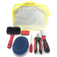 Premium Pet Grooming Kit Set -gloves,Nail Scissors And File,Deshedding Ball Pin Brush,Flea Comb,Tick Remover