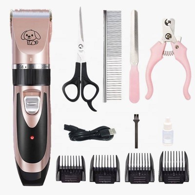 Professional Cat Pet Fur Clipper Trimmer Portable Low Noise Rechargeable Dog Hair Pet Grooming Scissors Kit